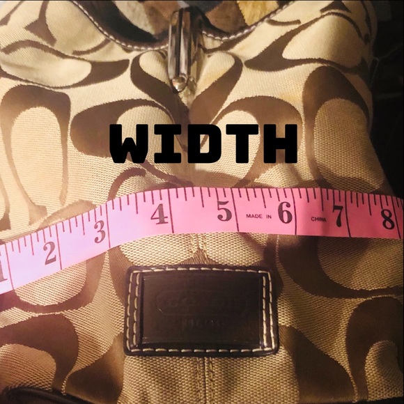 Coach Large Brown & Tan Signature Logo Shoulder Bag - Picture 9 of 12